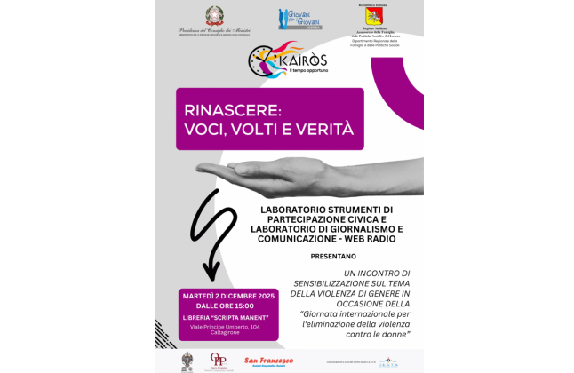 Caltagirone. "Rinascere: voci, volti e verità". Oggi 2, dalle 15, in Libreria “Scripta Manent”